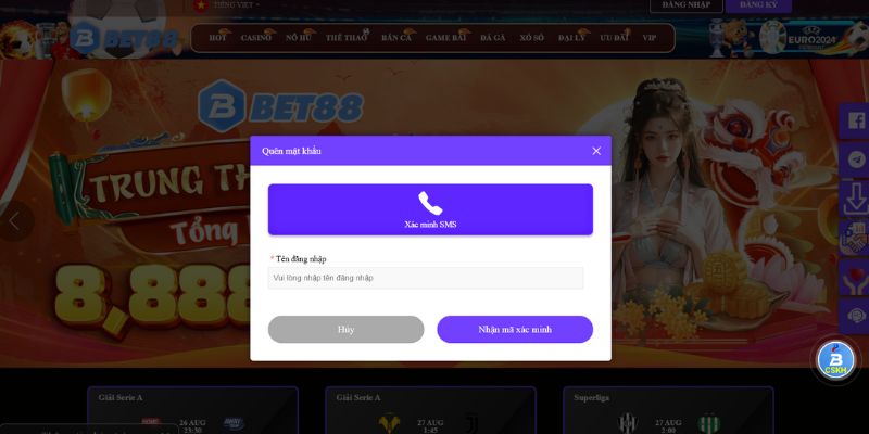 Cách lấy lại mật khẩu Bet88 khi quên